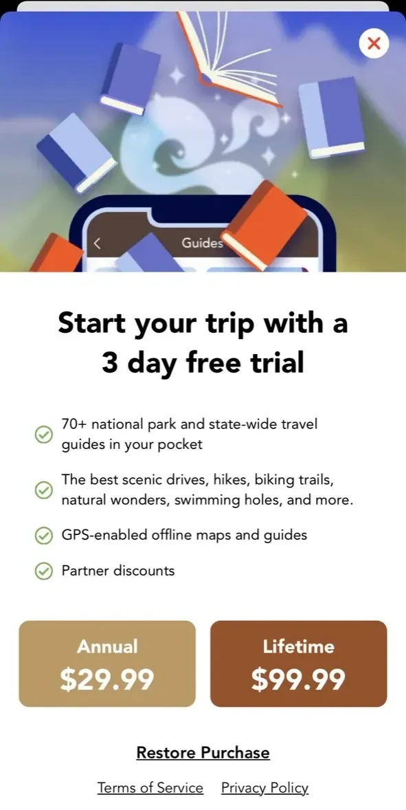 Chimani paywall screen