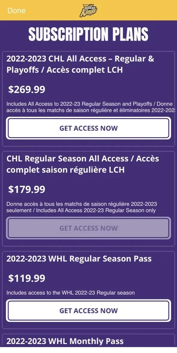 CHL paywall screen