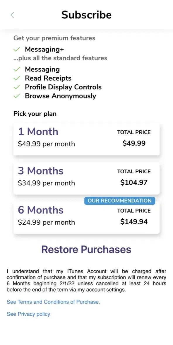 Christian Mingle paywall screen