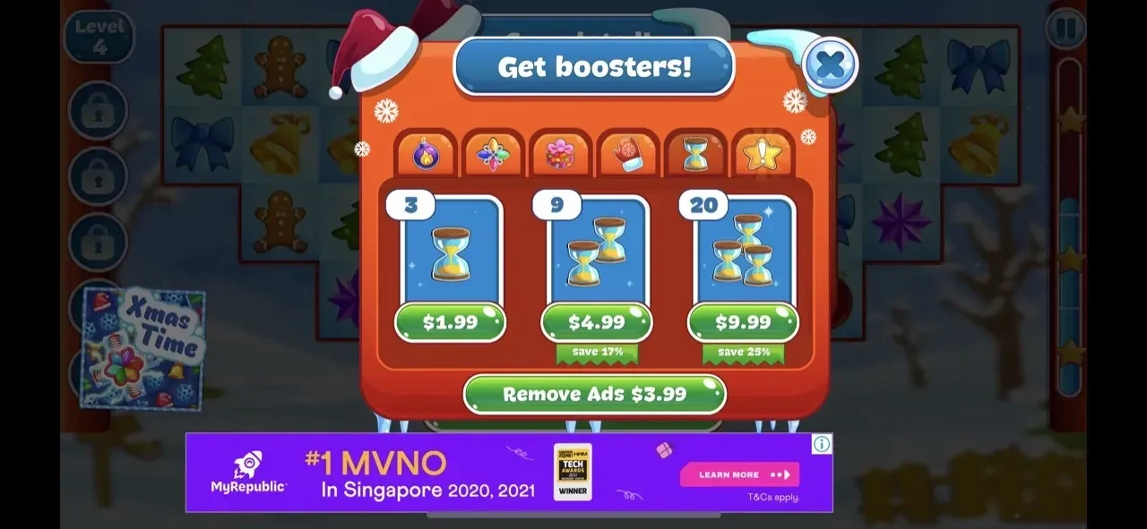 Christmas Sweeper 2 paywall screen