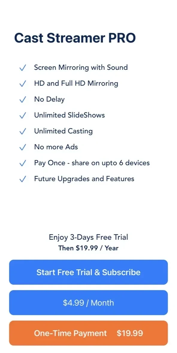 TV Streamer Chromecast . paywall screen