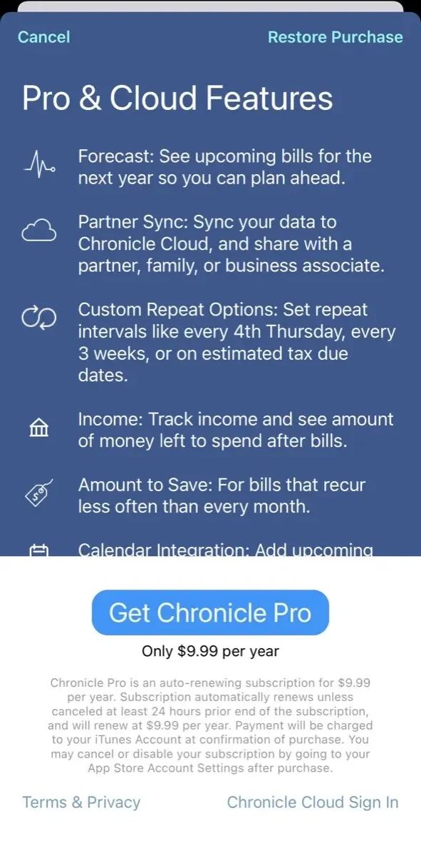 Chronicle paywall screen