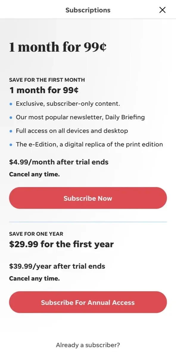 Cincinnati Sports paywall screen