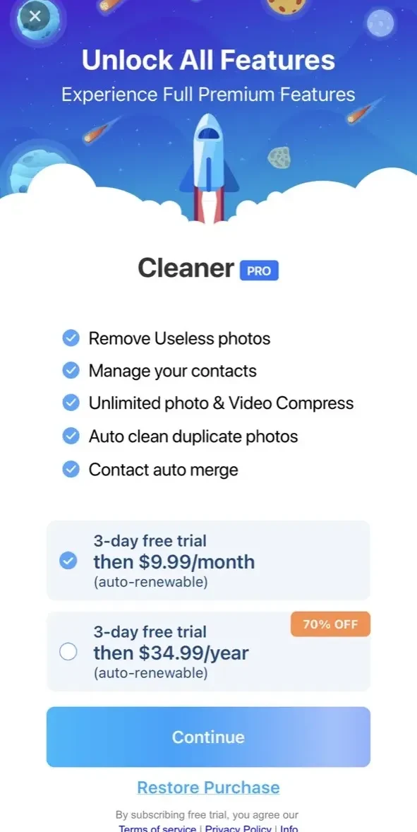 Cleaner paywall screen