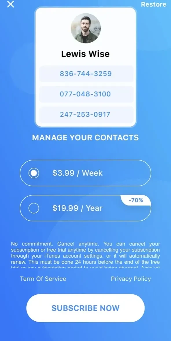 Cleaner paywall screen
