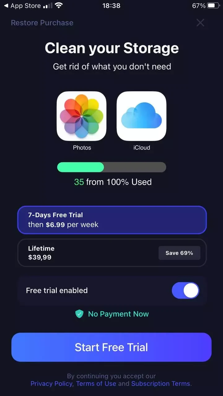 Cleaner Guru paywall screen