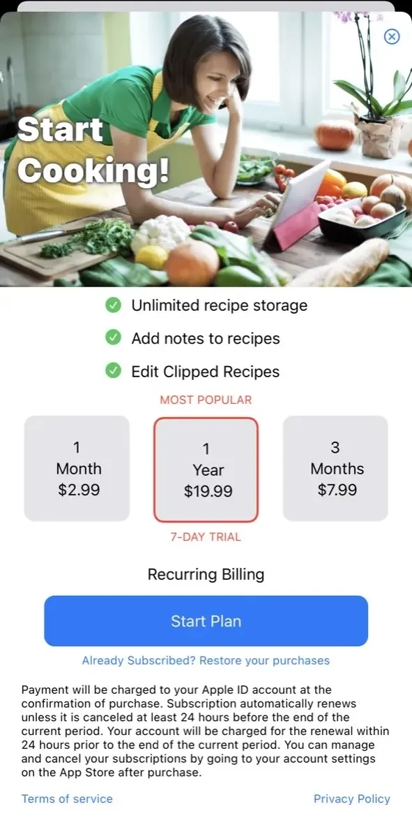 ClipDish paywall screen