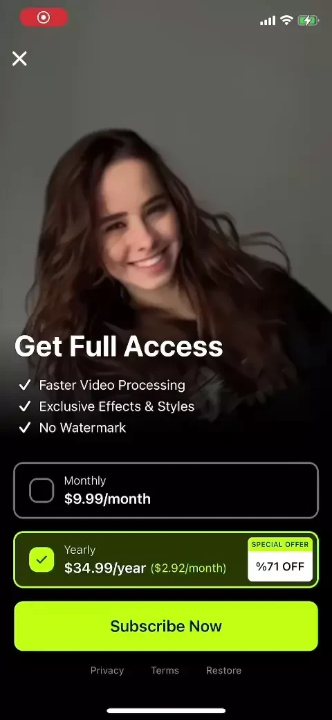 CloneAI paywall screen