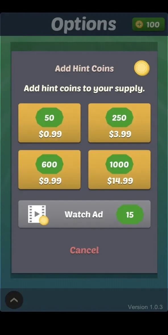Clue Word 2 paywall screen