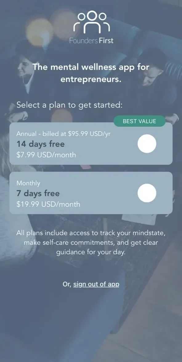 Coach Dory paywall screen