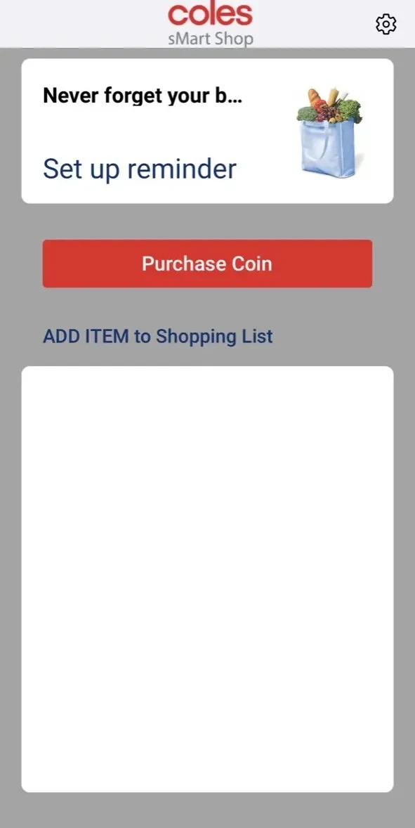 Coles sMart Shop paywall screen