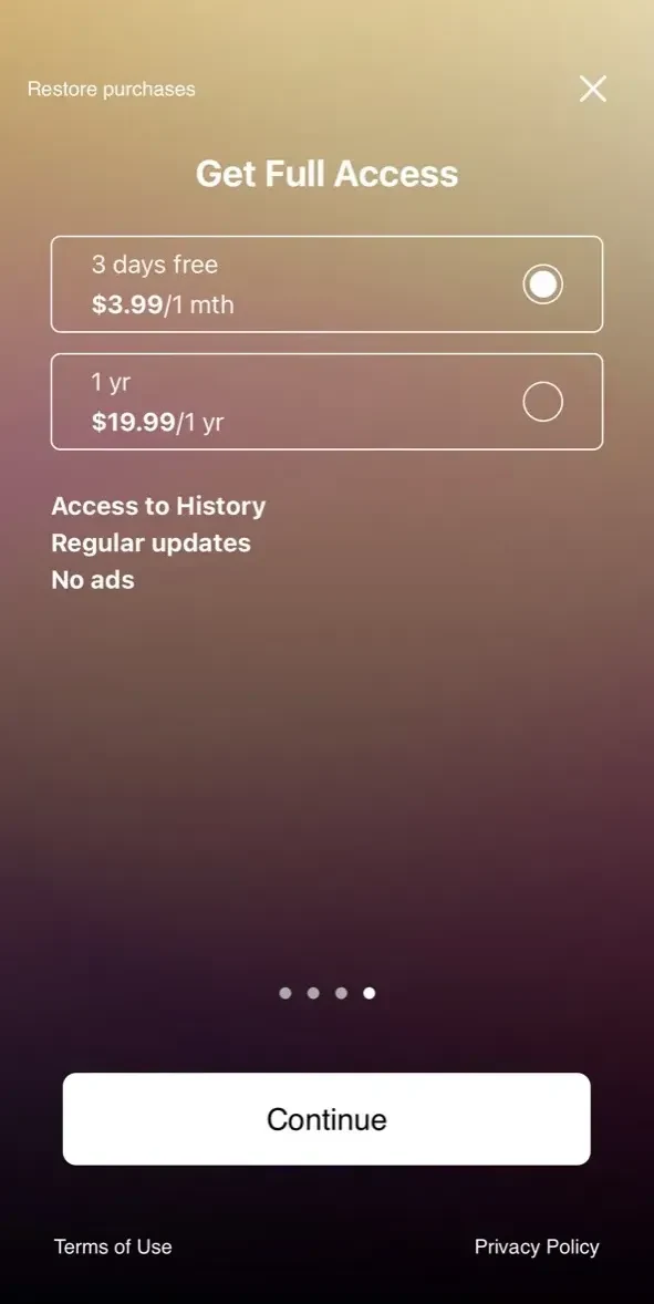 Color Identifier paywall screen