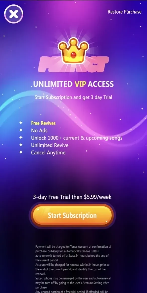 Color Tiles paywall screen