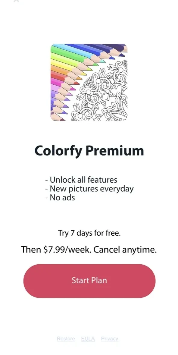 Colorfy paywall screen
