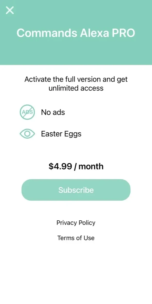 Commands paywall screen