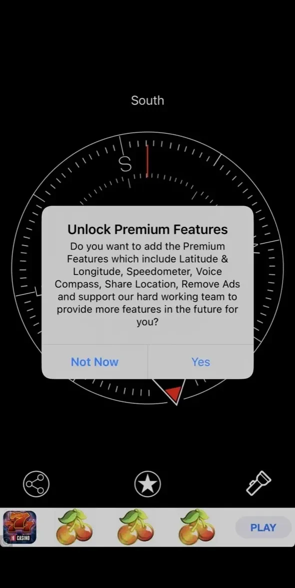 Compass∞ paywall screen