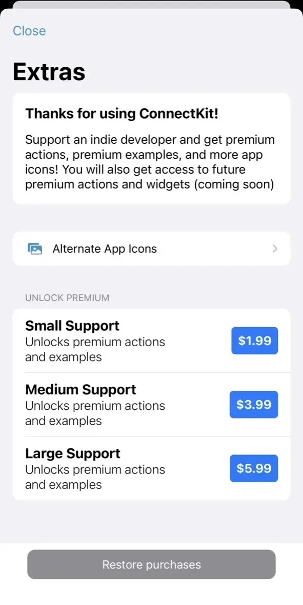 ConnectKit paywall screen