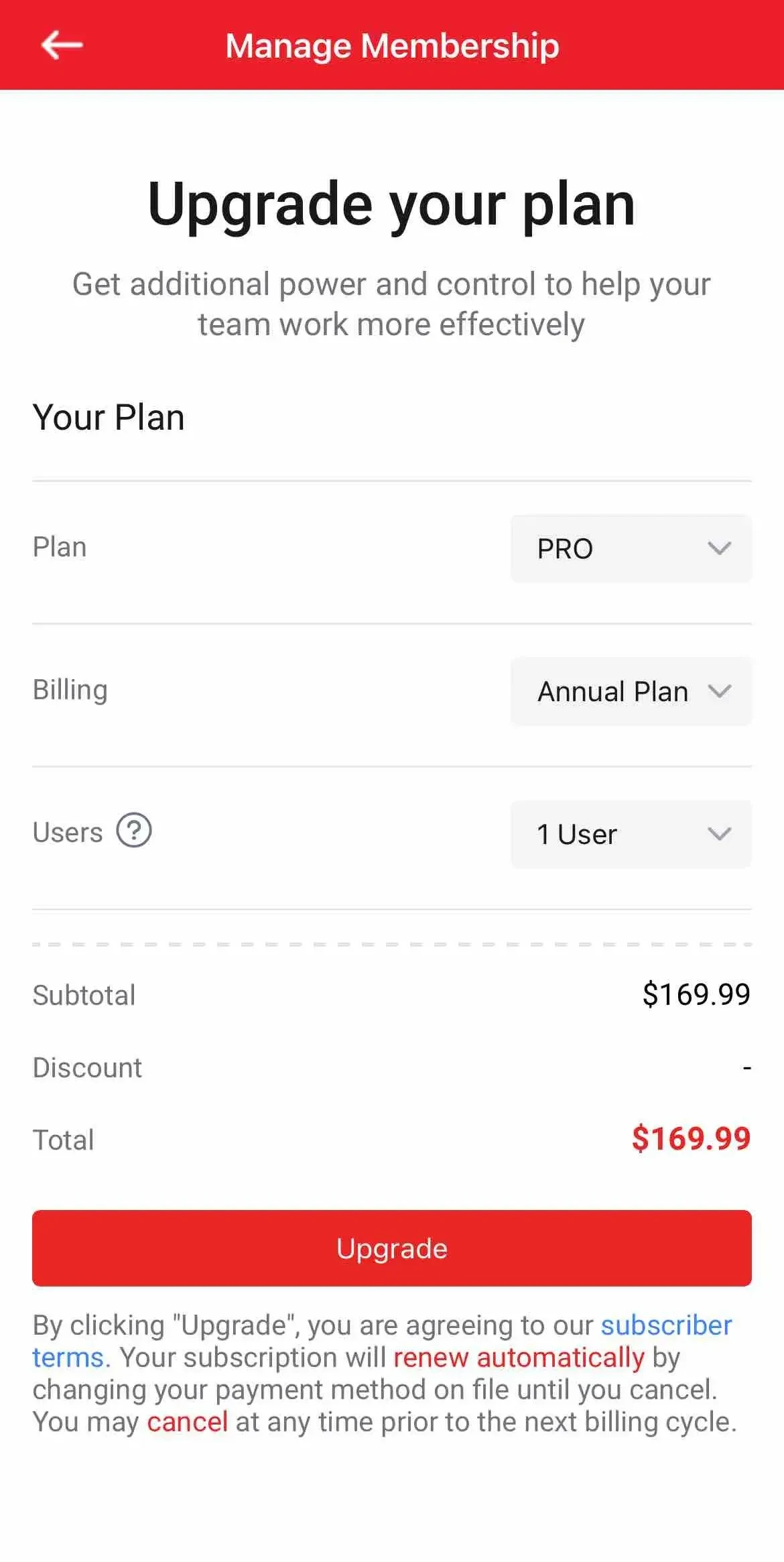 Contractor+ paywall screen