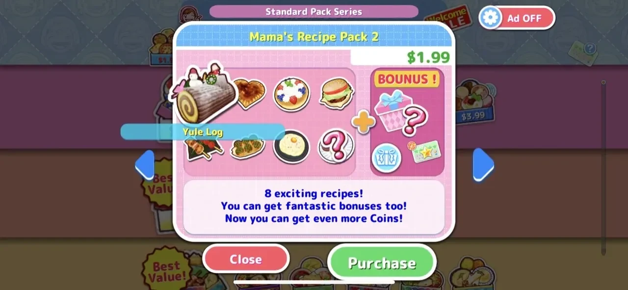 Cooking Mama paywall screen