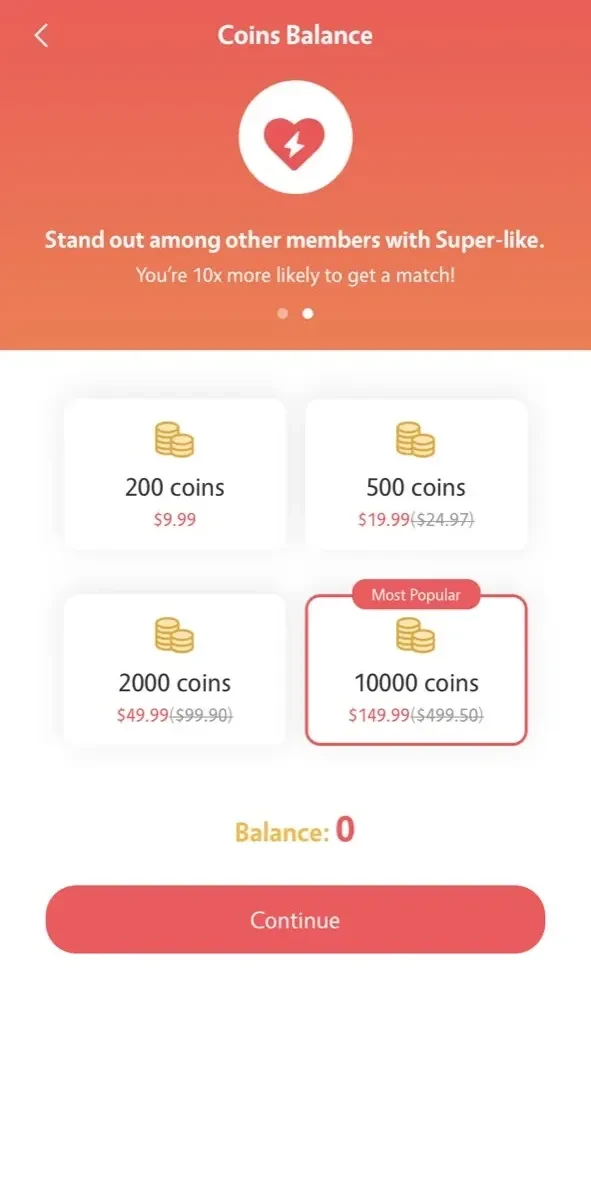Cougar Dating App paywall screen