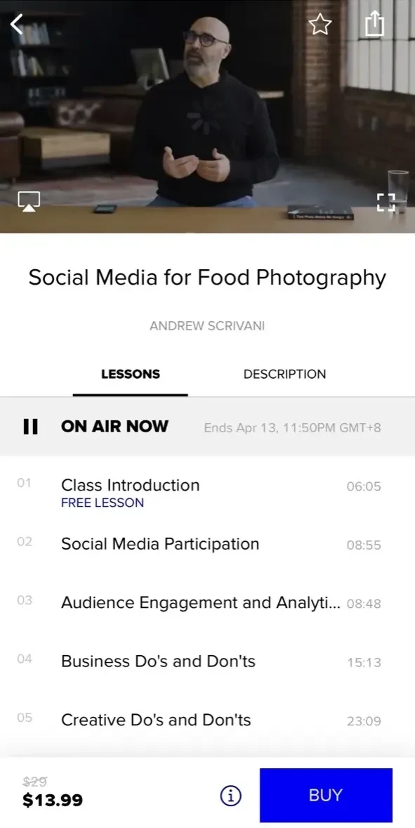CreativeLive paywall screen
