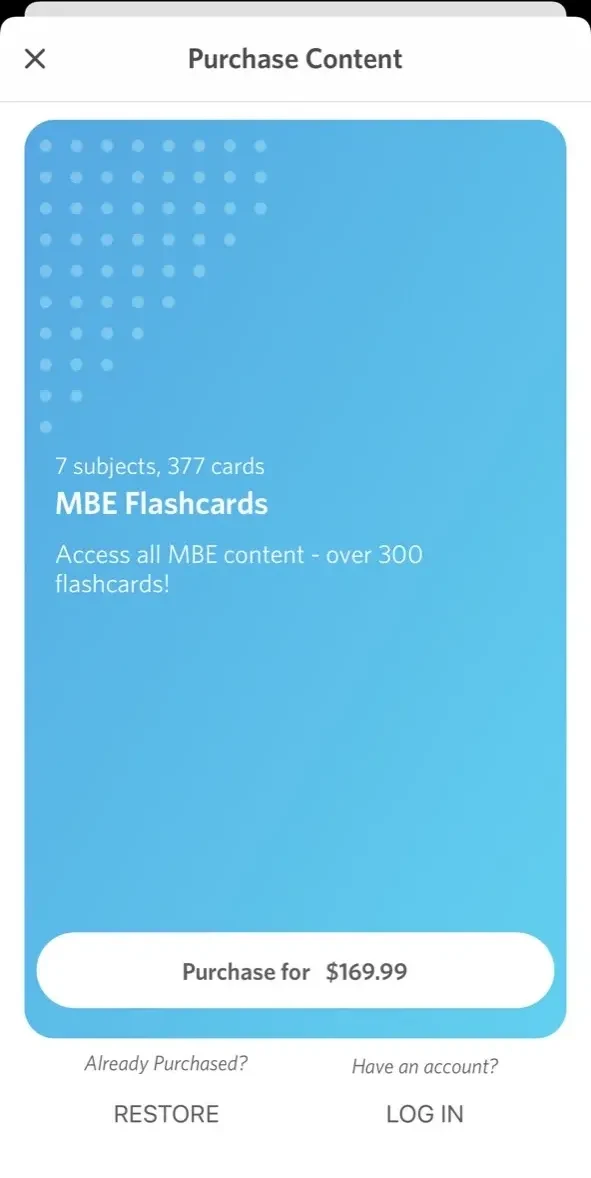 Critical Pass Flashcards paywall screen