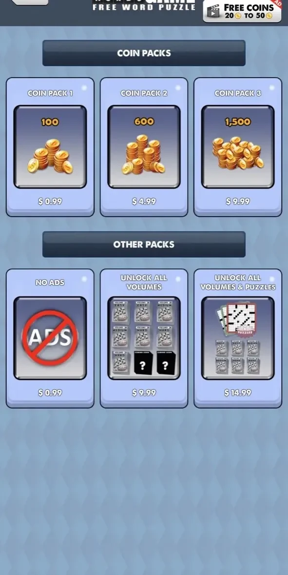 Crossword Puzzle paywall screen