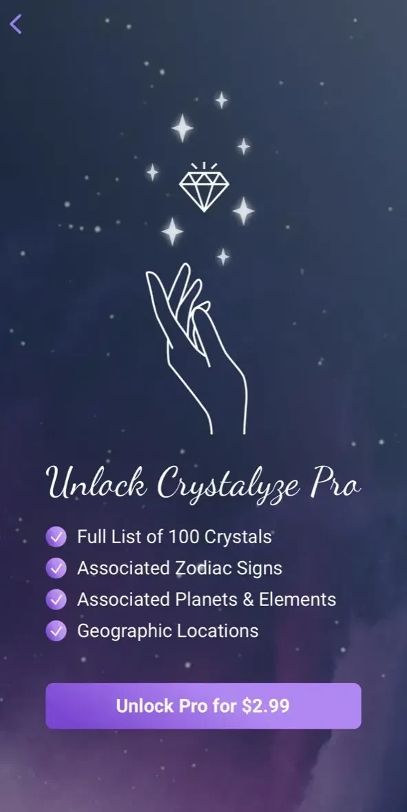 Crystalyze paywall screen