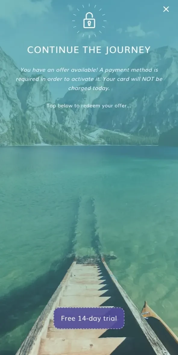 Curable paywall screen