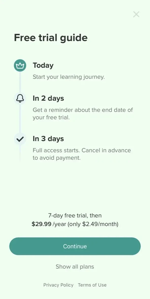 Daily Fun Facts paywall screen