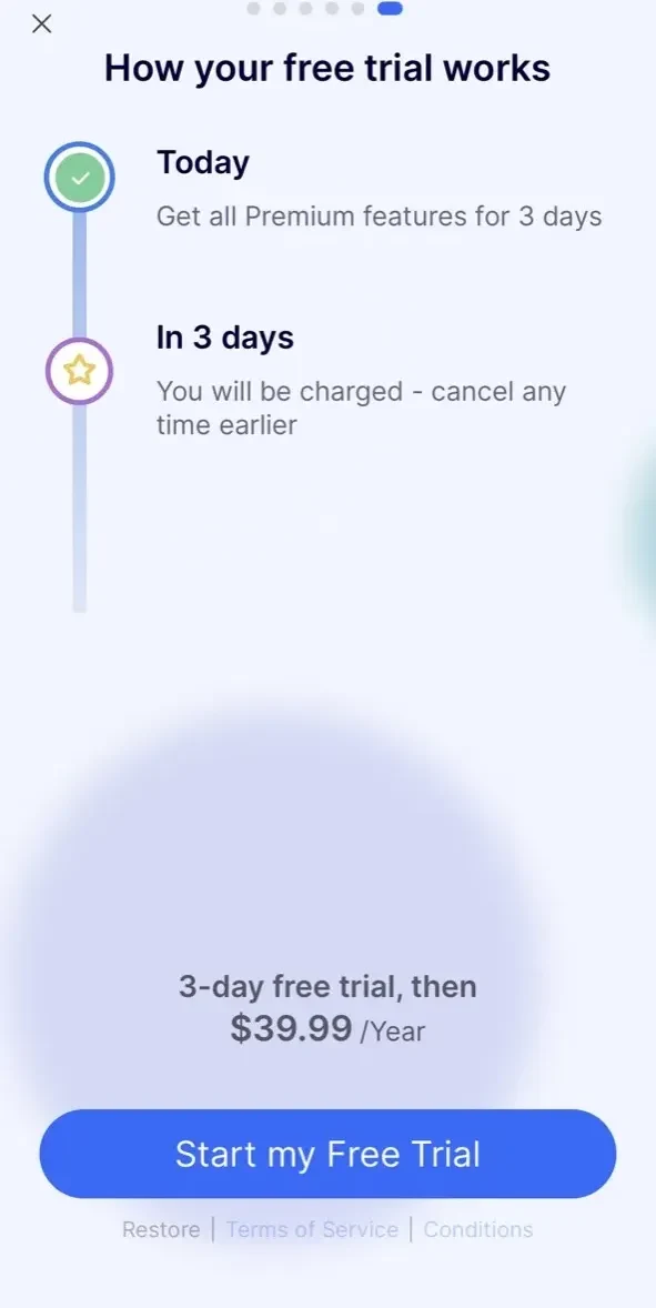 Daily Planner, Schedule paywall screen