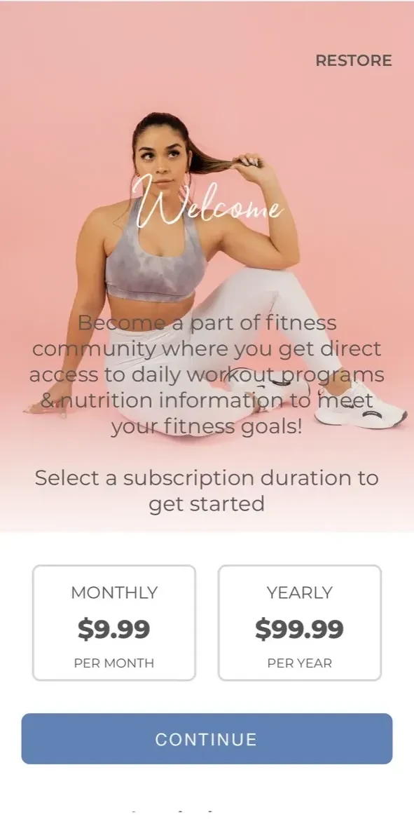 Dani Munoz Fit paywall screen