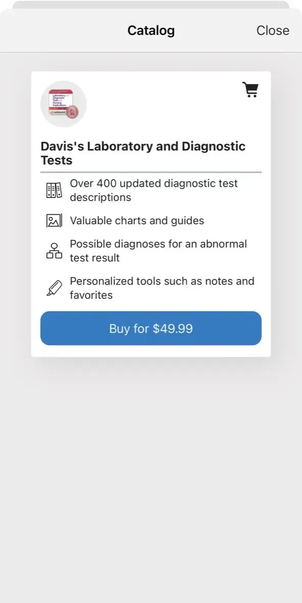 Davis’s Lab paywall screen