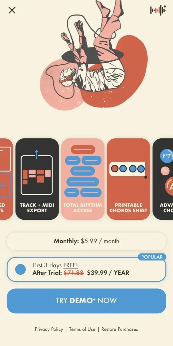 Demo paywall screen