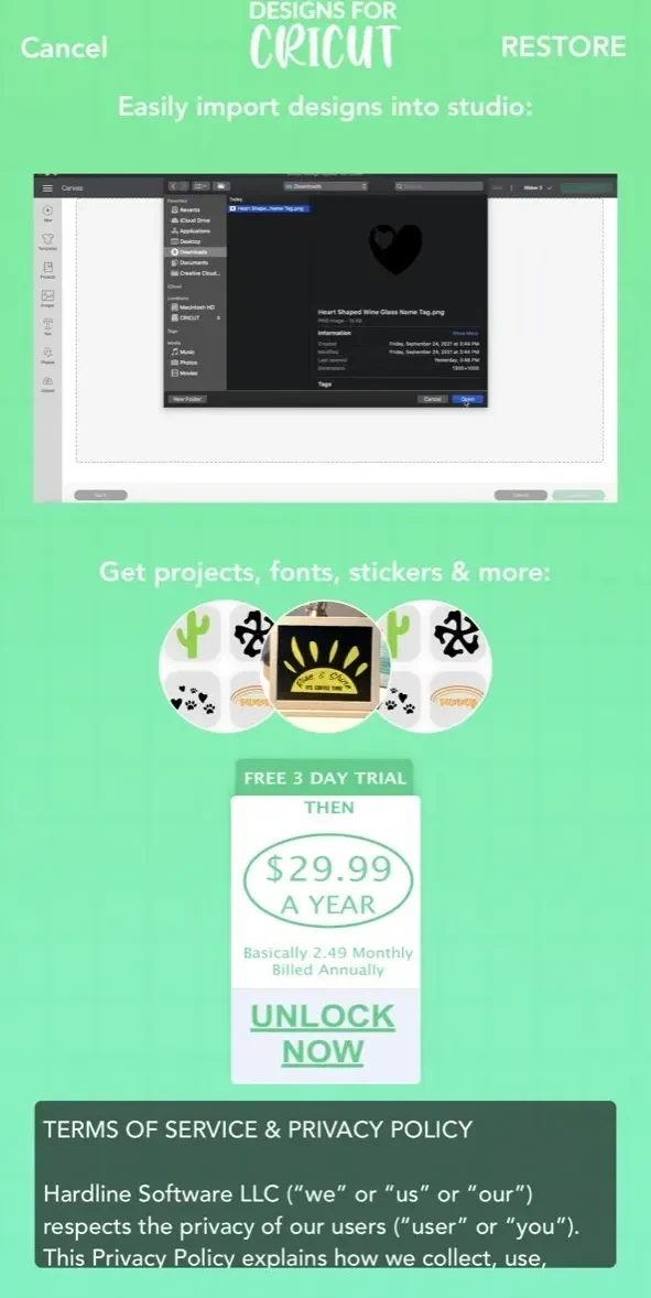 Design Creator Space paywall screen