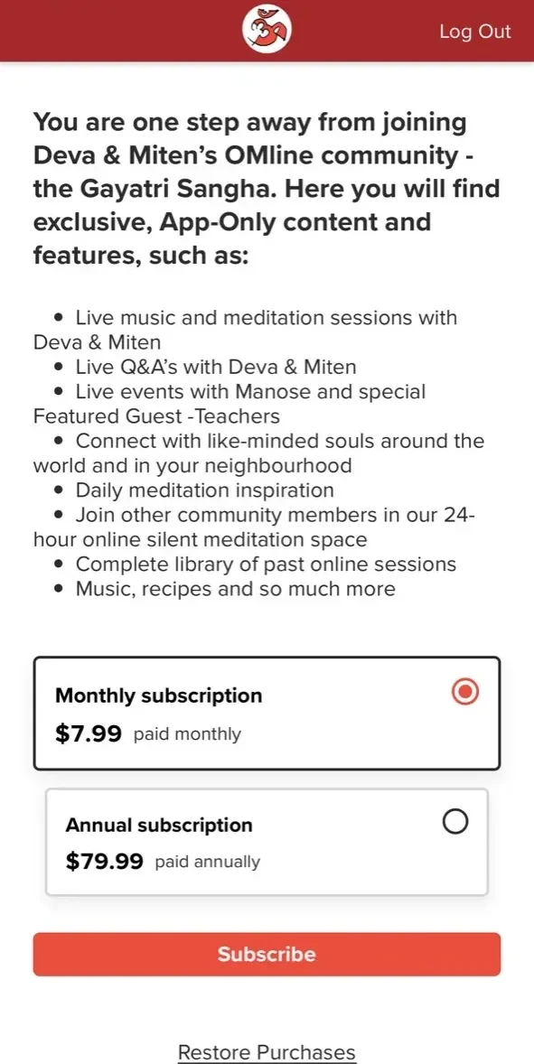 Deva paywall screen