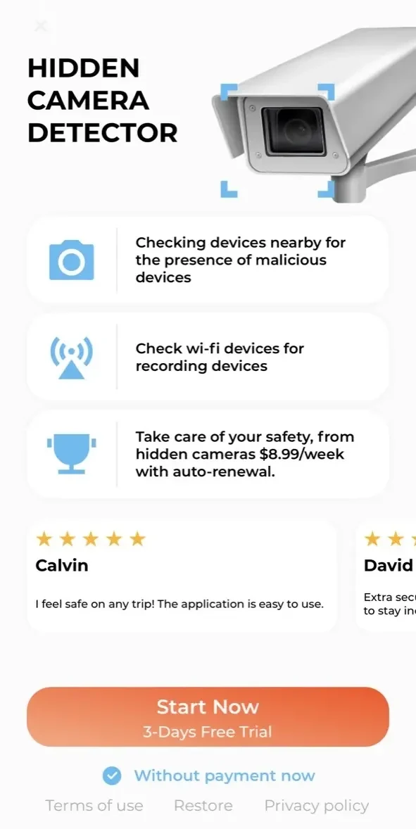 Device Detector paywall screen