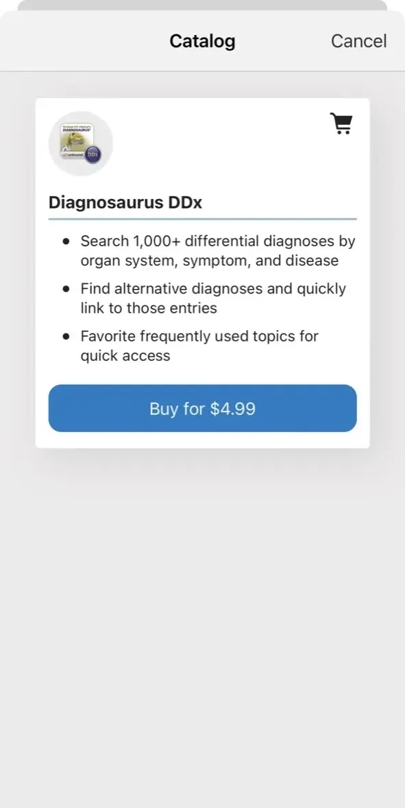 Diagnosaurus paywall screen