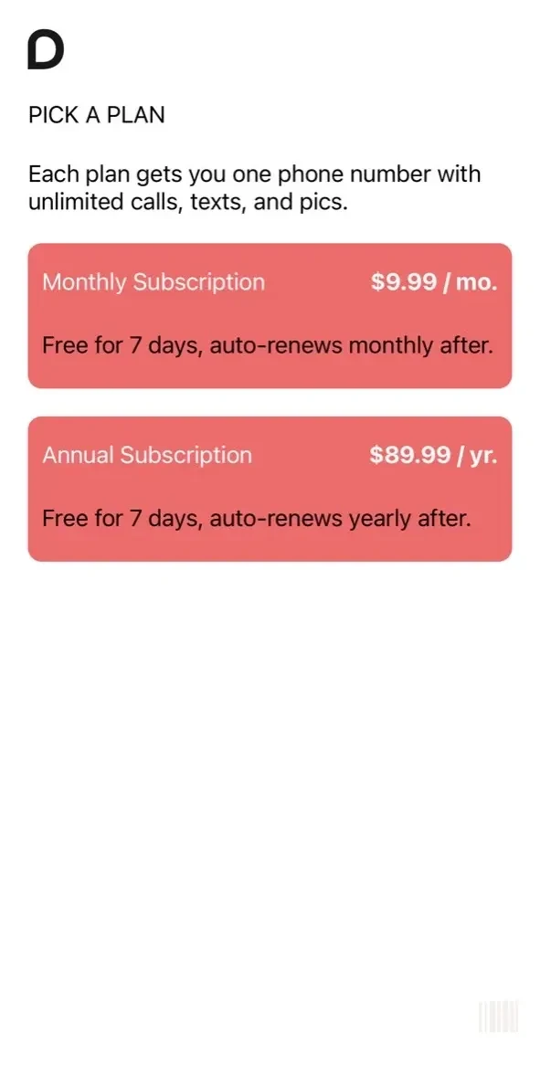 Dialed paywall screen