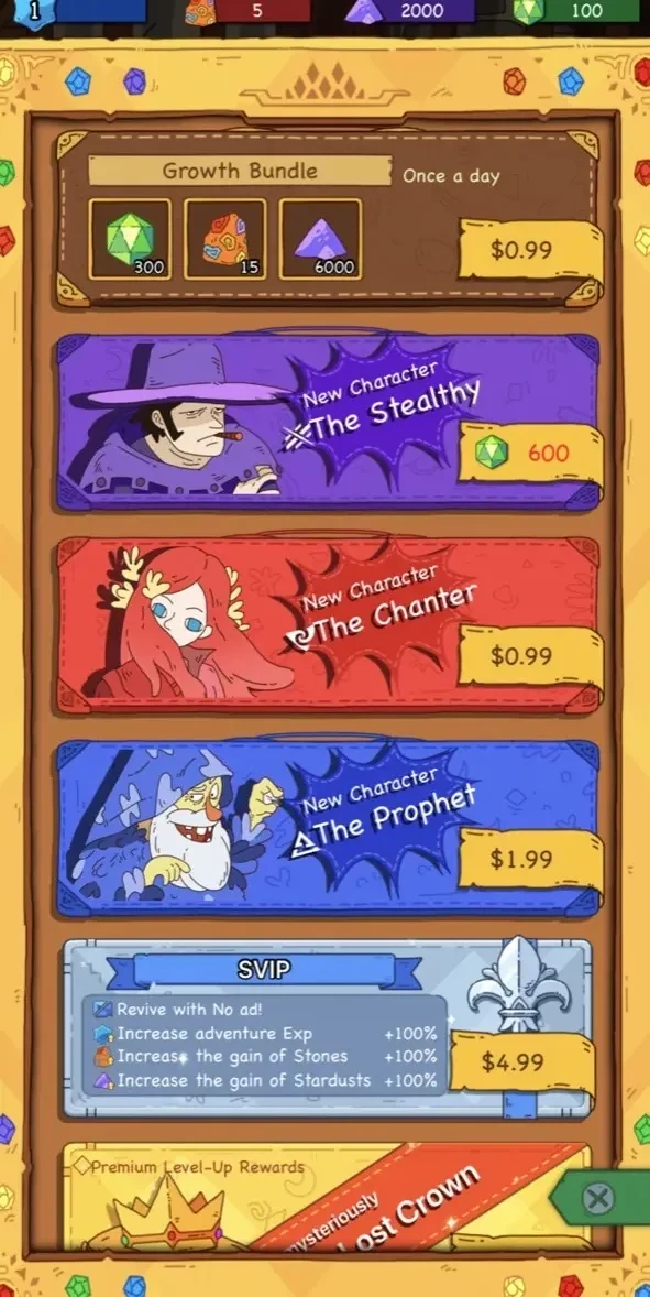 Dicey Elementalist paywall screen