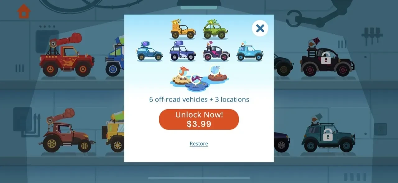 Dinosaur Guard Games paywall screen