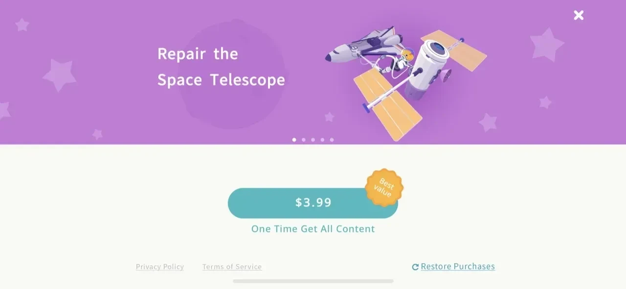 Dinosaur Rocket Games paywall screen