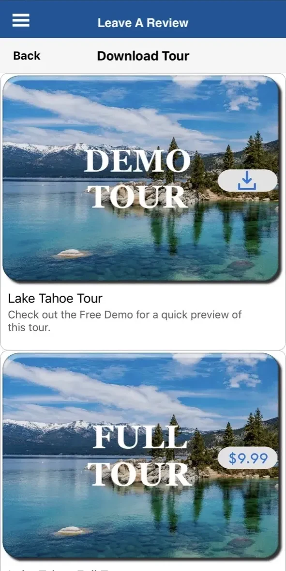 Discover Lake Tahoe Audio Tour paywall screen