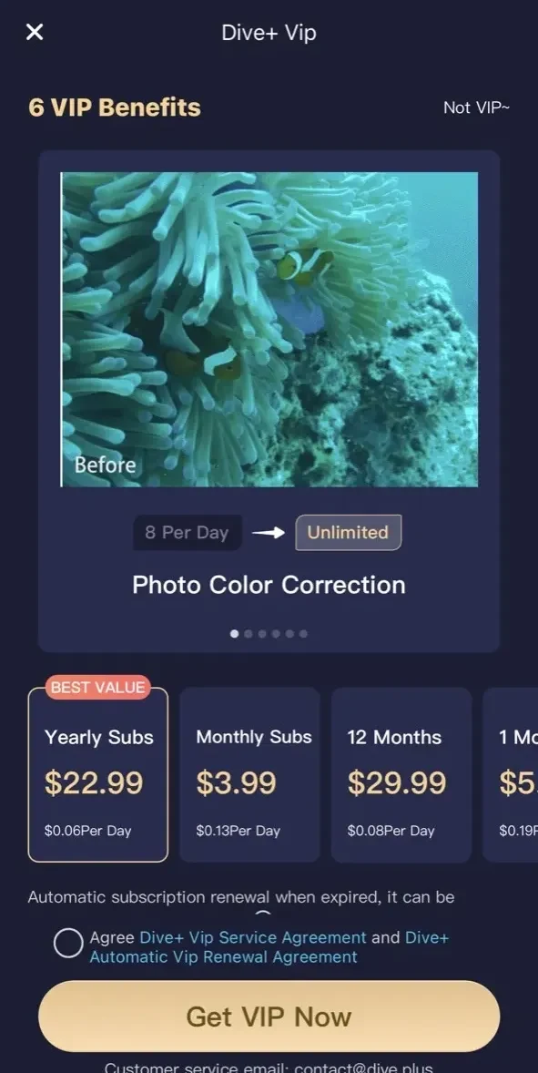 Dive+ World's Diving Community paywall screen