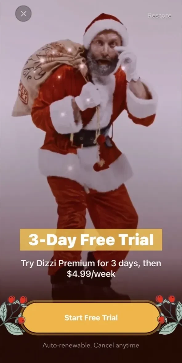 Dizzi AI paywall screen