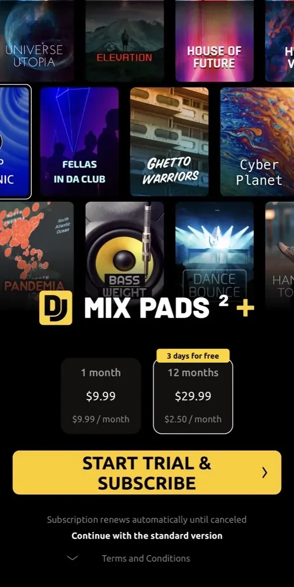 DJ Mix Pads 2 paywall screen