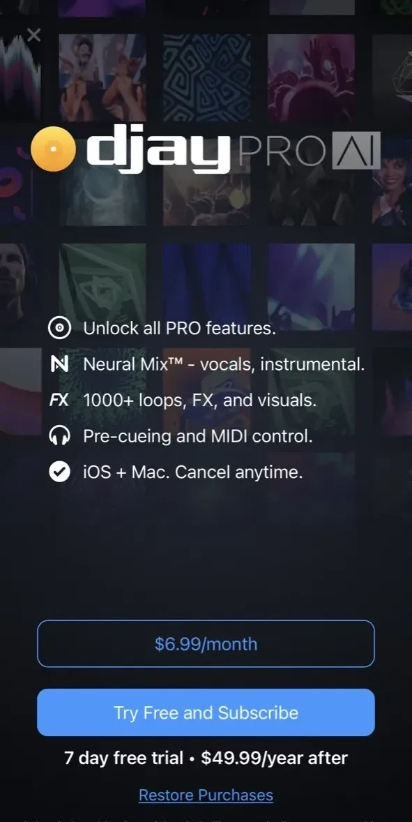 djay paywall screen