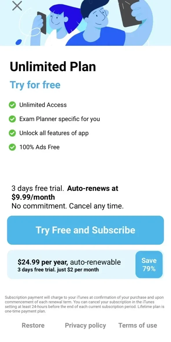 DMV Practice Test 2024 paywall screen