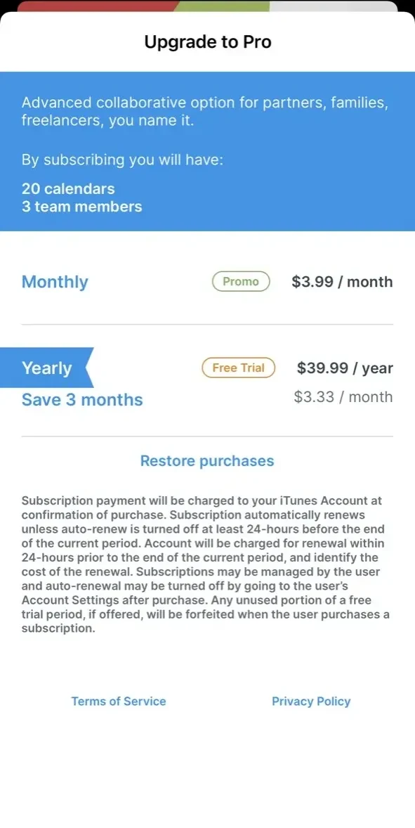 Dollarbird Pro paywall screen