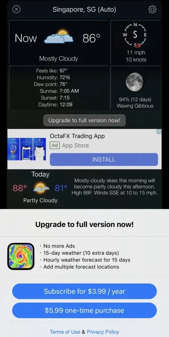 Doppler Radar Map Live paywall screen